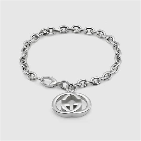 gucci interlocking bracelet|gucci charm bracelet in silver.